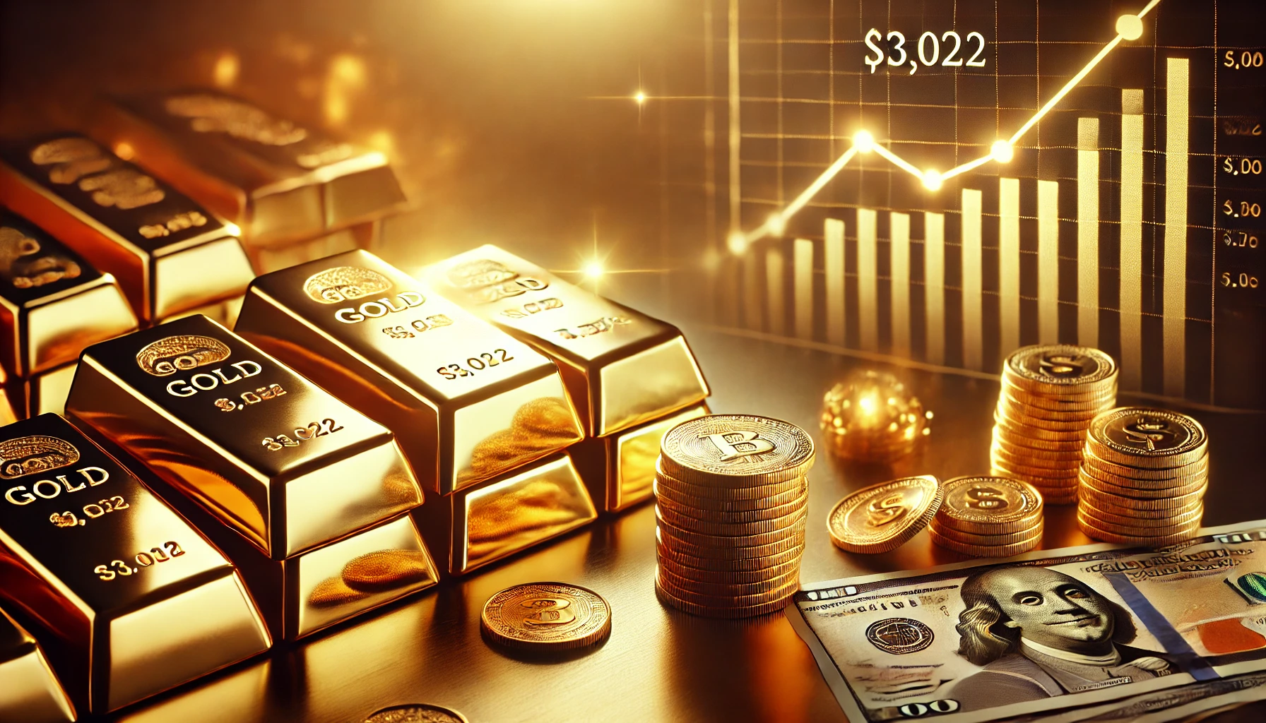 الذهب يحقق أرقامًا قياسية ويغلق عند  3,022  دولارًا للأونصة في نهاية تداول الأسبوع الماضي